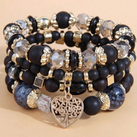 Tree of Life Heart Bead Bracelet Set - Picture 5 of 7